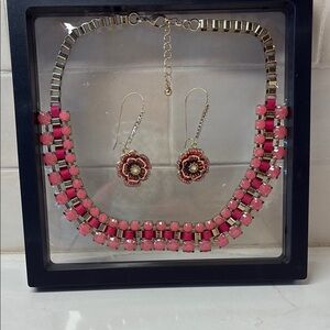 Necklace set $ Elegant Pink and Gold
